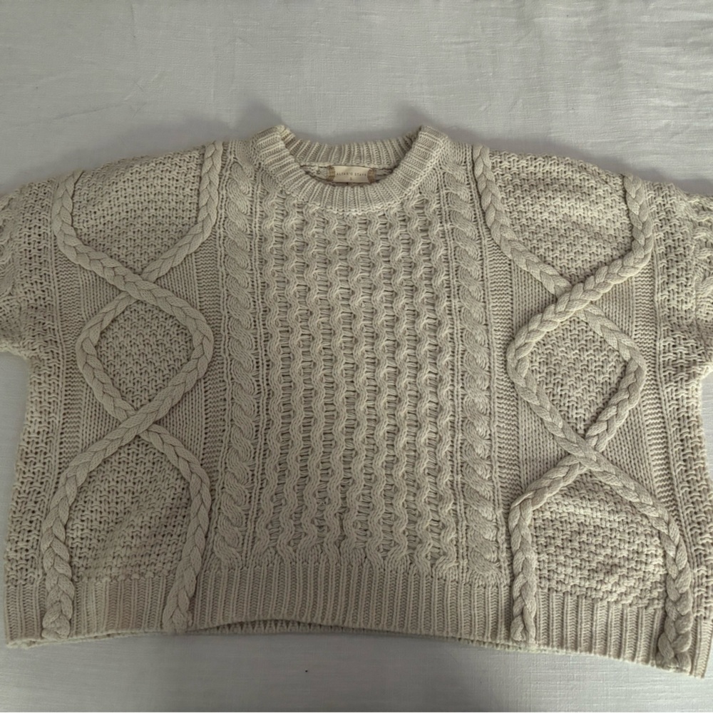 Altar'd State Cream Cable Knit Sweater